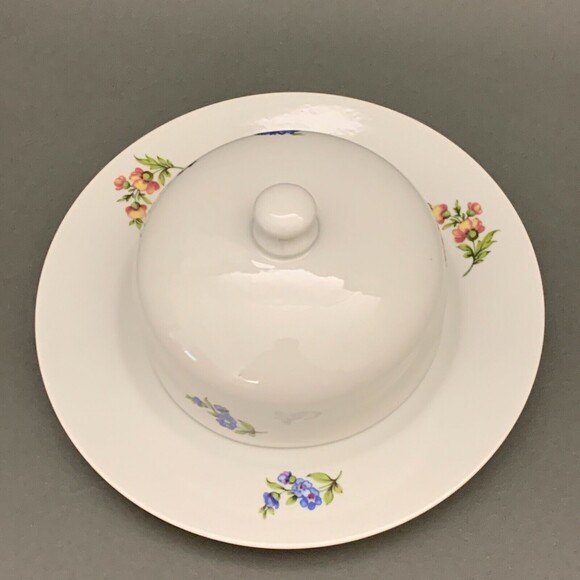 Henneberg Porzellan 1977 Covered Cheese Butter Dish German Democratic Republic - Picture 2 of 7
